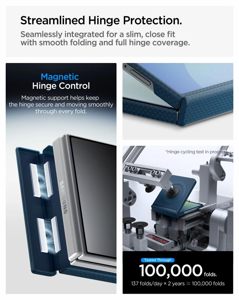 Dėklas Spigen AirSkin Aramid MagSafe Samsung Galaxy Z FLIP 8 NAVY
