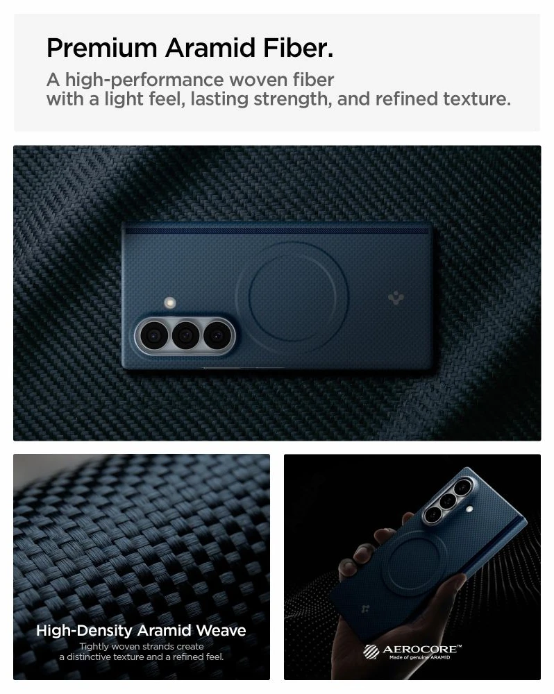 Dėklas Spigen AirSkin Aramid MagSafe Samsung Galaxy Z FOLD 8 ULTRA NAVY