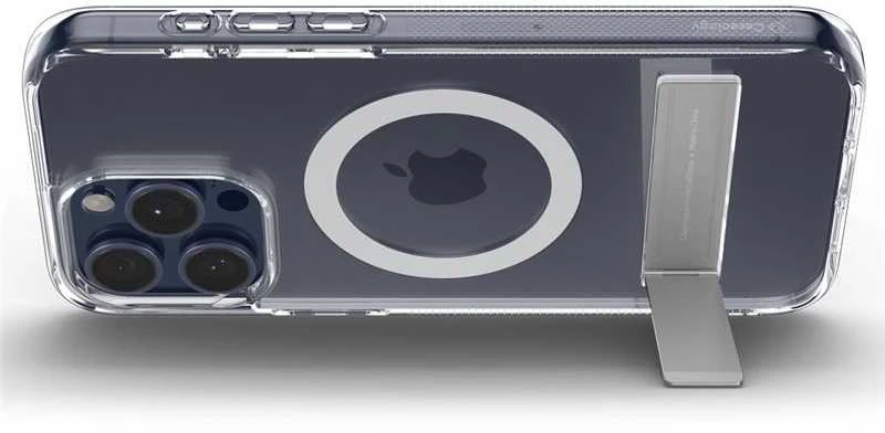Dėklas Spigen Caseology Capella MagSafe stovas, skaidrus baltas - iPhone 15 Pro