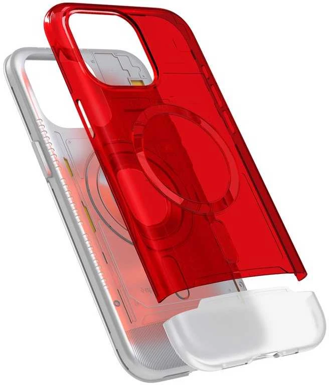 Dėklas Spigen Klasikinis C1 MagSafe, rubinas - iPhone 15 Pro