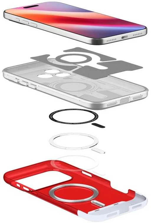 Dėklas Spigen Klasikinis C1 MagSafe, rubino spalvos - iPhone 17 Pro Max