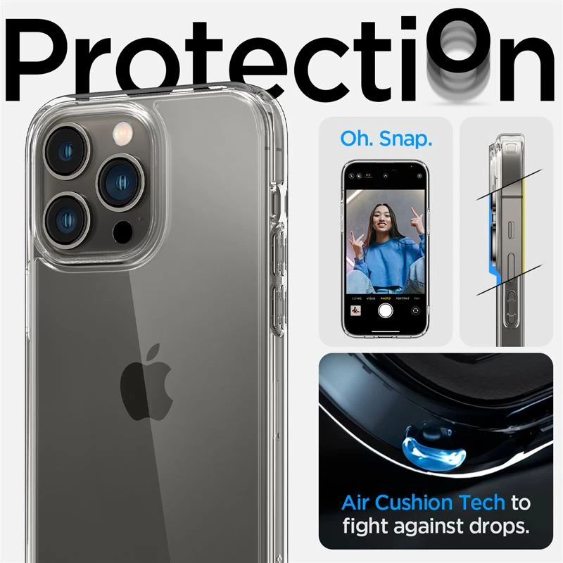 Dėklas „Spigen Crystal Hybrid“, krištolo skaidrumo – „iPhone 14 Pro Max“