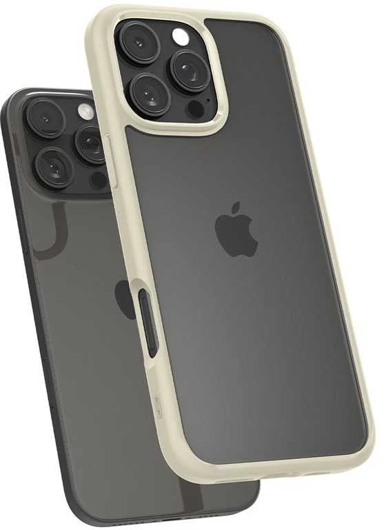 Dėklas „Spigen Crystal Hybrid“, prislopintos smėlio spalvos - iPhone 16 Pro Max