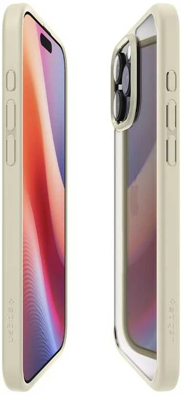 Dėklas „Spigen Crystal Hybrid“, prislopintos smėlio spalvos - iPhone 16 Pro Max