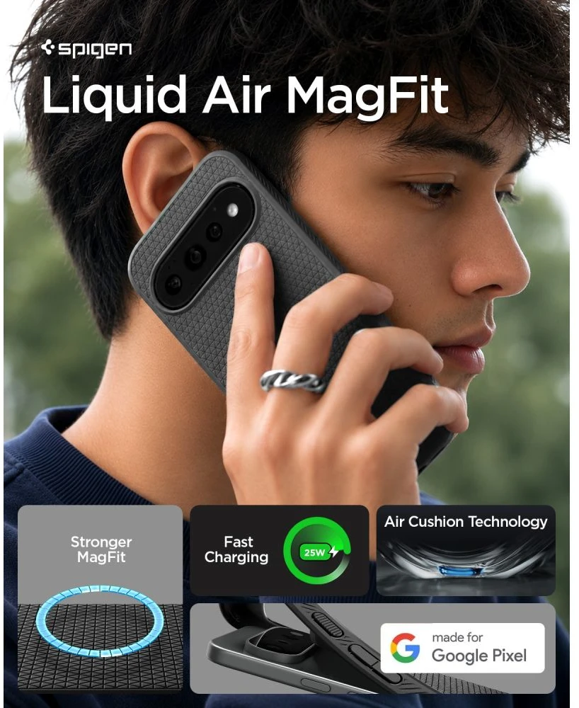 Dėklas SPIGEN LIQUID AIR MAG MAGSAFE GOOGLE PIXEL 11 PRO XL MATINIS Juodas