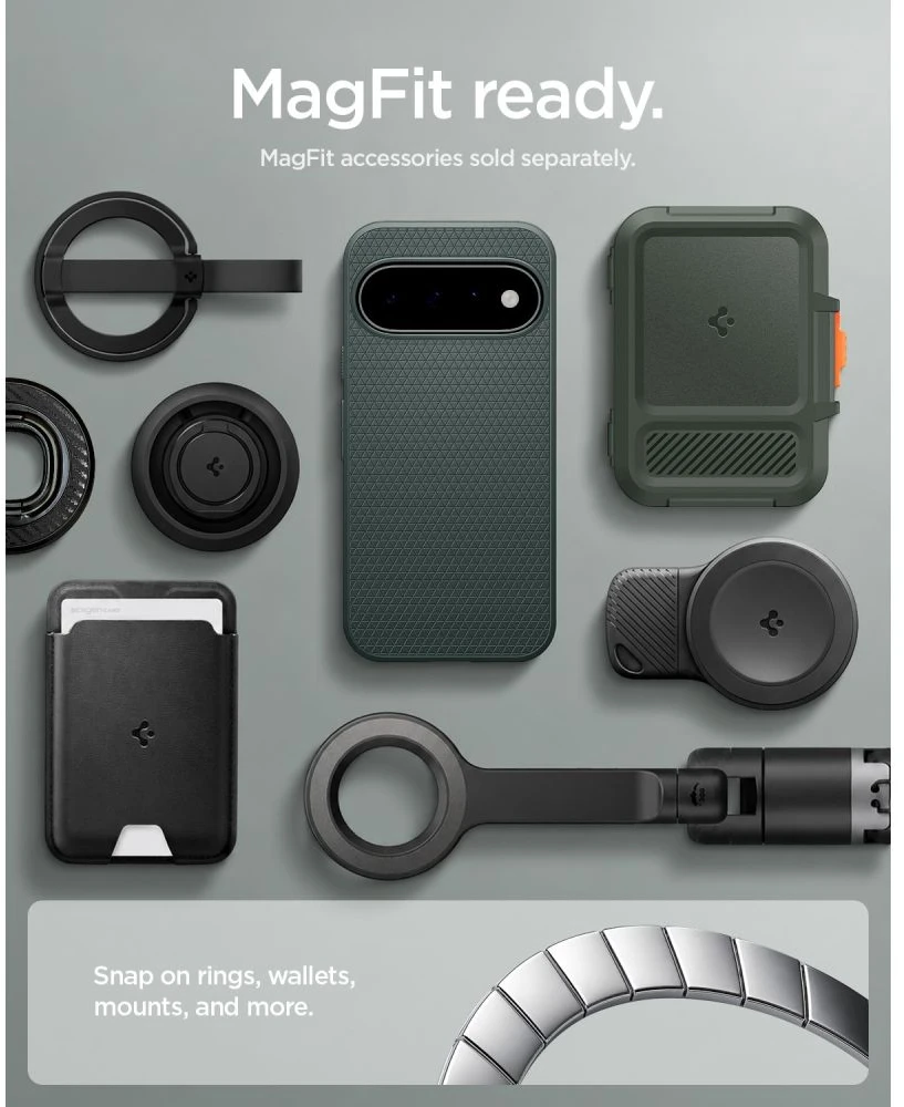 Dėklas SPIGEN LIQUID AIR MAG MAGSAFE GOOGLE PIXEL 11 ABYSS Žalias