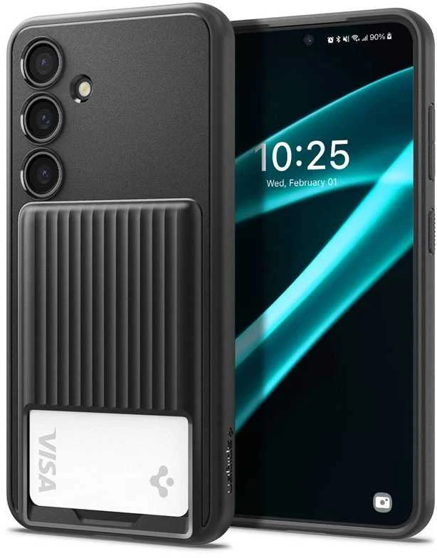 Dėklas Spigen Liquid Slot, matte juodas - Samsung Galaxy S24+