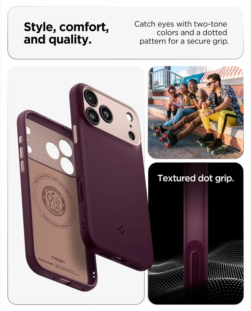 Dėklas Spigen Nano Pop MagSafe iPhone 17 Pro / 18 Pro BURGUNDY BEAN