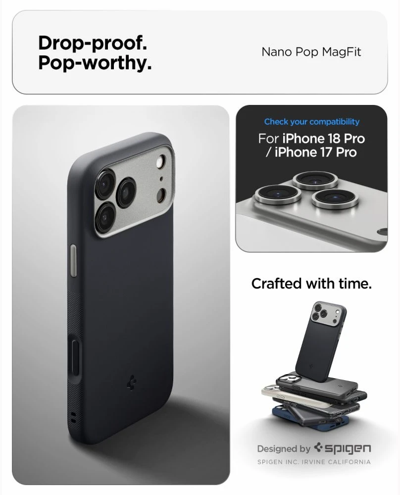 Dėklas Spigen Nano Pop MagSafe iPhone 17 Pro / 18 Pro Juodas SESAME