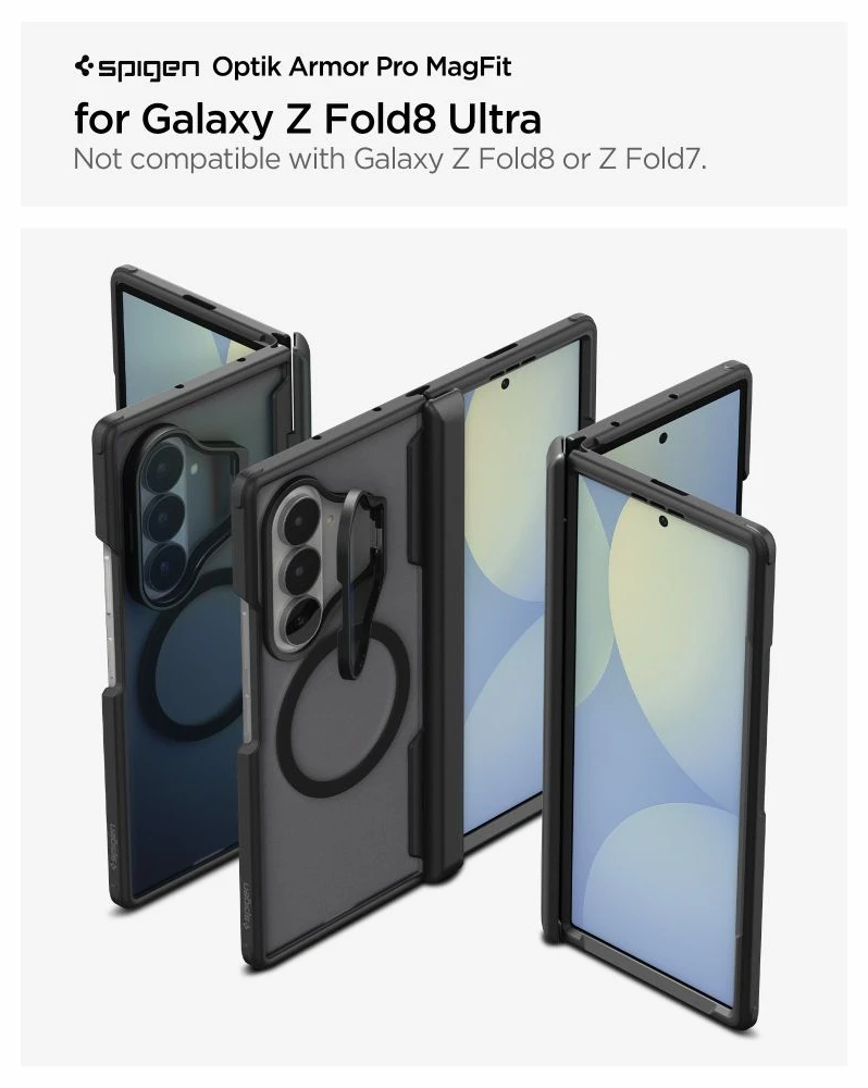 Dėklas SPIGEN OPTIK ARMOR PRO MAGSAFE GALAXY Z FOLD 8 ULTRA Juodas