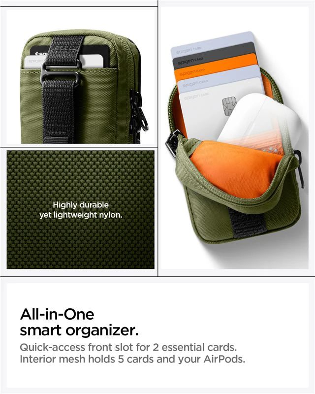 Spigen Portable Organizer Pouch TintapZip MagSafe, olive žalias