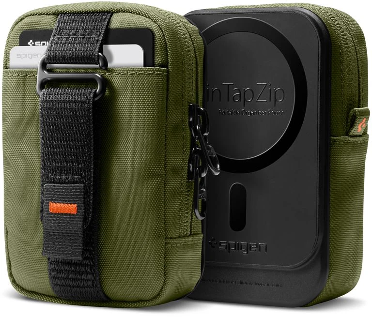 Spigen Portable Organizer Pouch TintapZip MagSafe, olive žalias