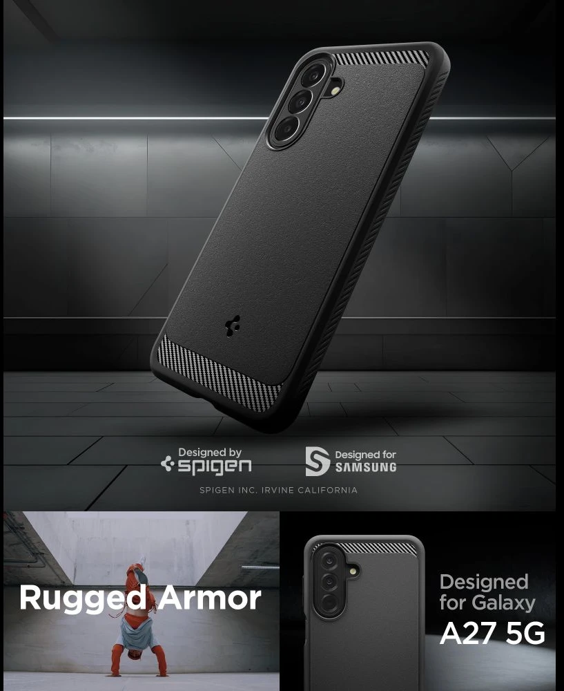 Dėklas SPIGEN RUGGED ARMOR GALAXY A27 5G MATINIS Juodas