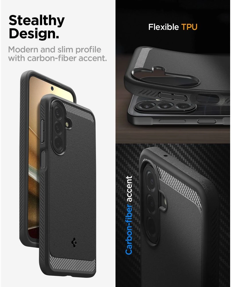 Dėklas SPIGEN RUGGED ARMOR GALAXY A27 5G MATINIS Juodas