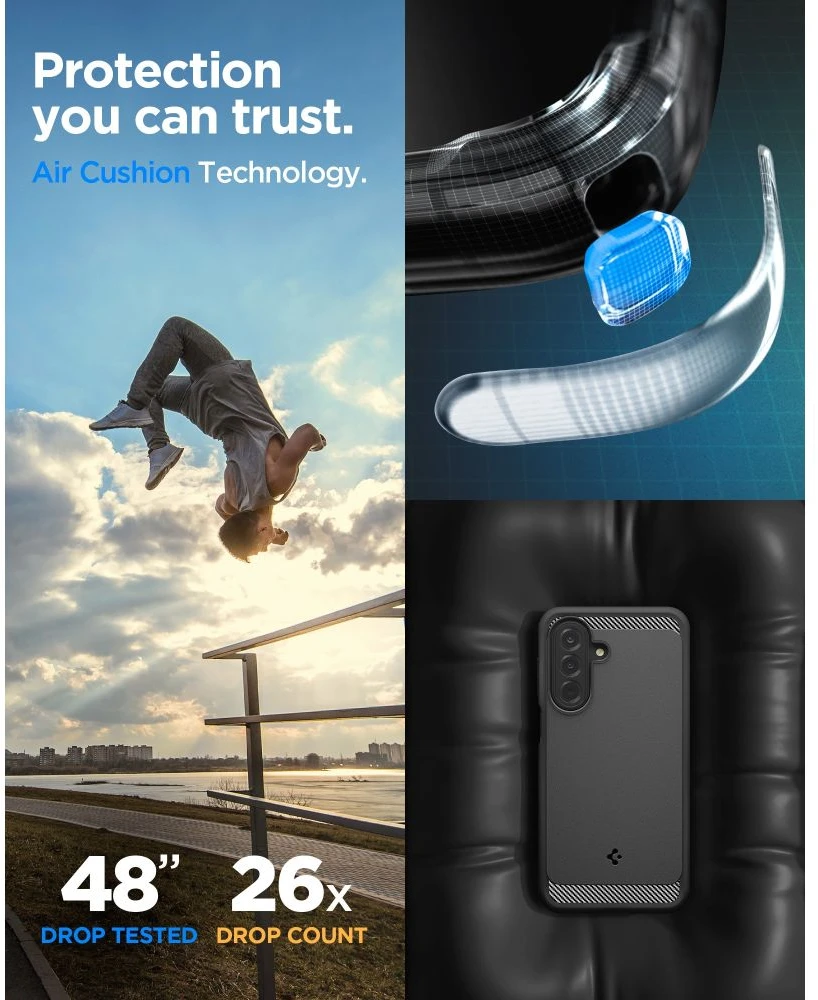 Dėklas SPIGEN RUGGED ARMOR GALAXY A27 5G MATINIS Juodas