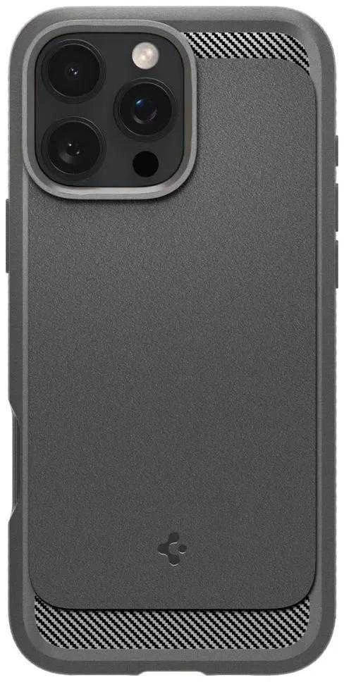 Dėklas Spigen Rugged Armor MagSafe do Apple iPhone 16 Pro – dėklas telefonui pilkos spalvos