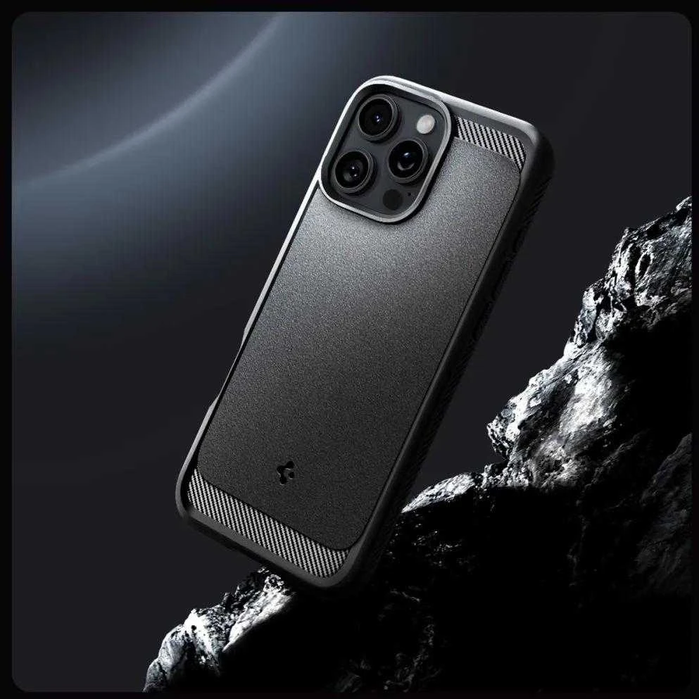 Dėklas Spigen Rugged Armor MagSafe do Apple iPhone 16 Pro Max – dėklas telefonui juodos spalvos