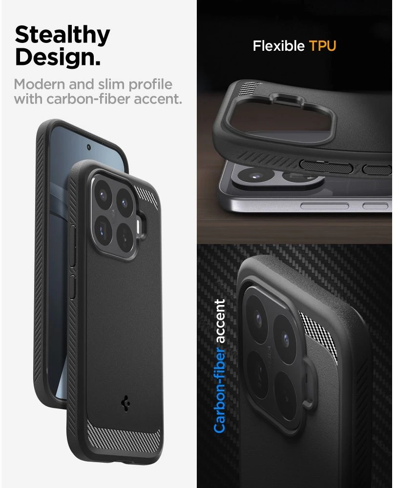 Dėklas SPIGEN RUGGED ARMOR XIAOMI 17T MATINIS Juodas