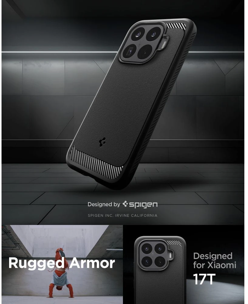 Dėklas SPIGEN RUGGED ARMOR XIAOMI 17T MATINIS Juodas