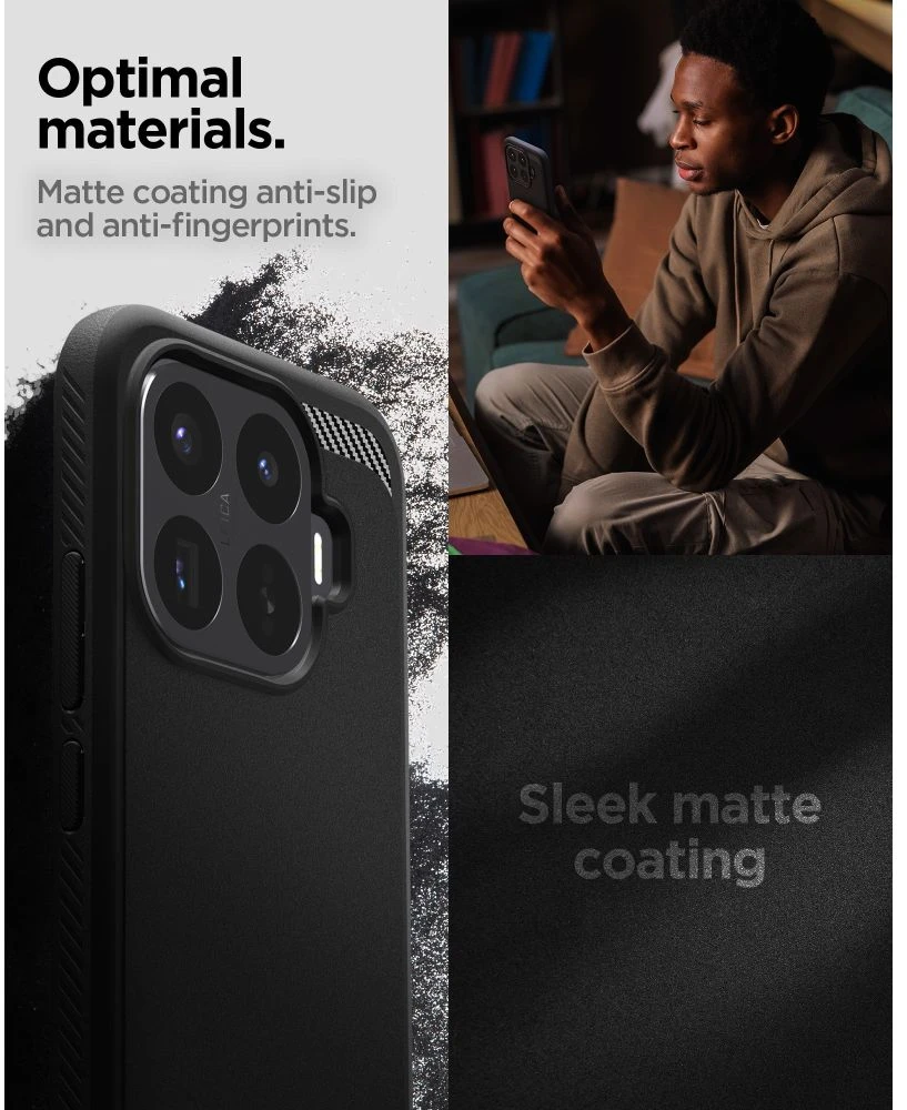 Dėklas SPIGEN RUGGED ARMOR XIAOMI 17T PRO MATINIS Juodas