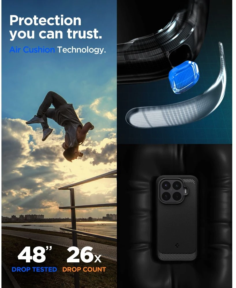 Dėklas SPIGEN RUGGED ARMOR XIAOMI 17T PRO MATINIS Juodas