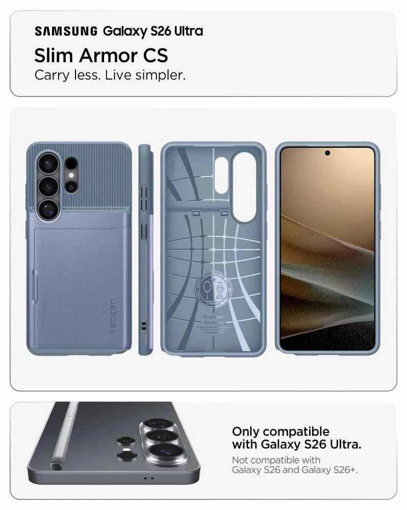 Dėklas „Spigen Slim Armor CS“, šviesus mėlynas - „Samsung Galaxy S26 Ultra“