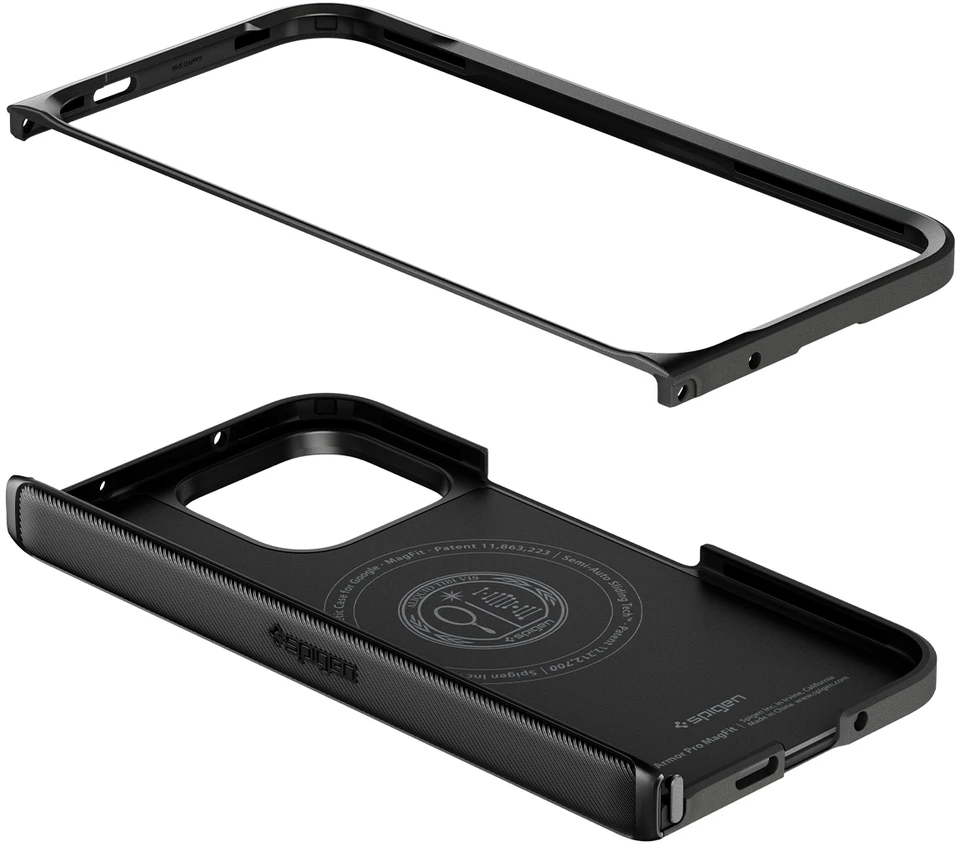 Dėklas Spigen Slim Armor Pro MagSafe, juodas – Google Pixel 11 Pro Fold