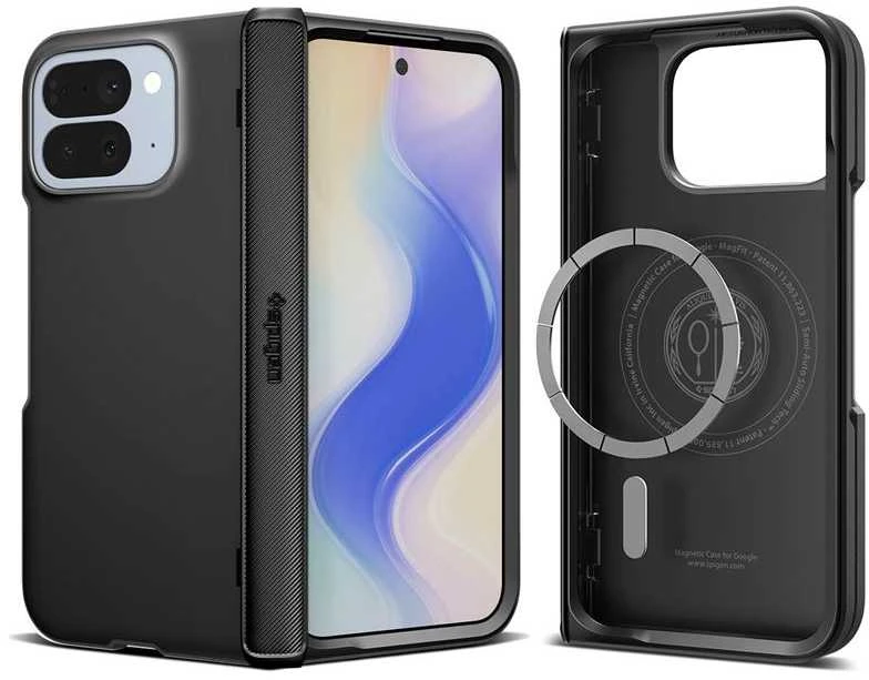 Dėklas Spigen „Slim Armor Pro MagSafe“, juodas – „Google Pixel 10 Pro Fold“