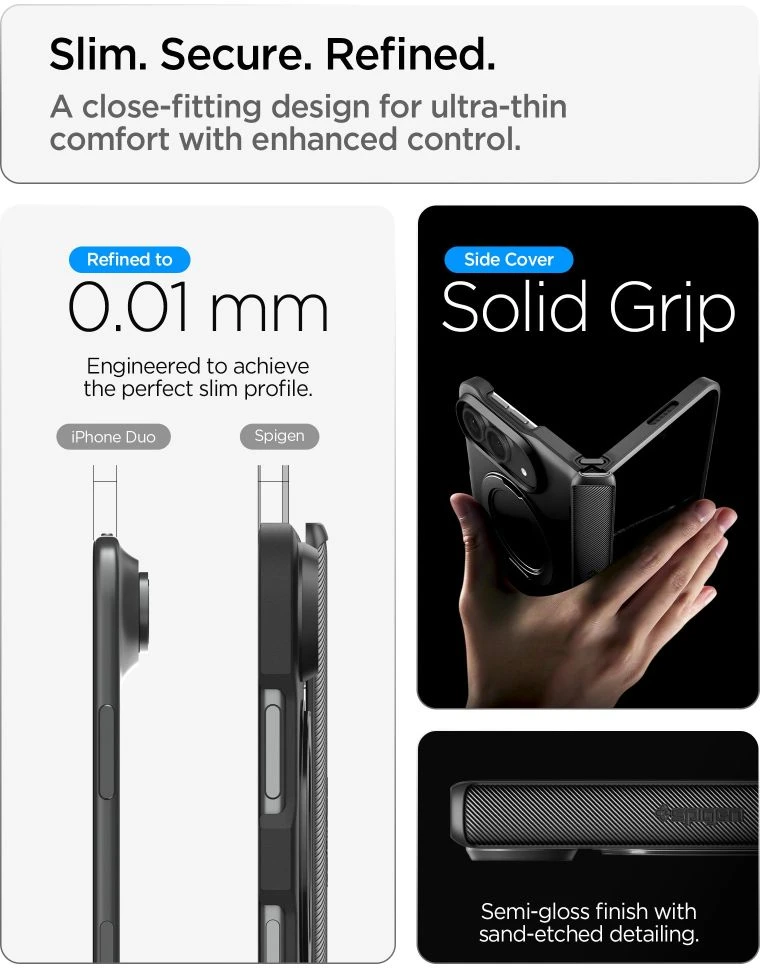 Dėklas Spigen SLIM ARMOR PRO S MagSafe iPhone DUO Juodas