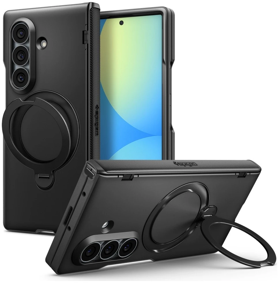 Dėklas Spigen Slim Armor Pro S MagSafe, skirtas Samsung Galaxy Z Fold8 Ultra, juodos spalvos