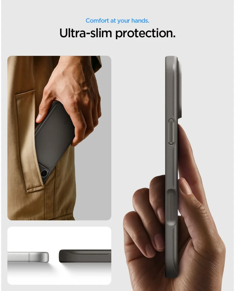 Dėklas Spigen Thin Fit MagSafe iPhone 17 Pro / 18 Pro GUNMETAL