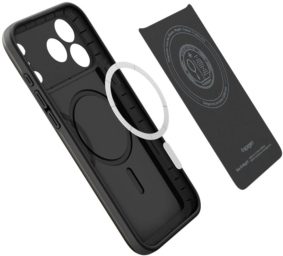 Dėklas Spigen Thin Fit MagSafe iPhone 17 Pro Max / 18 Pro Max juodos spalvos