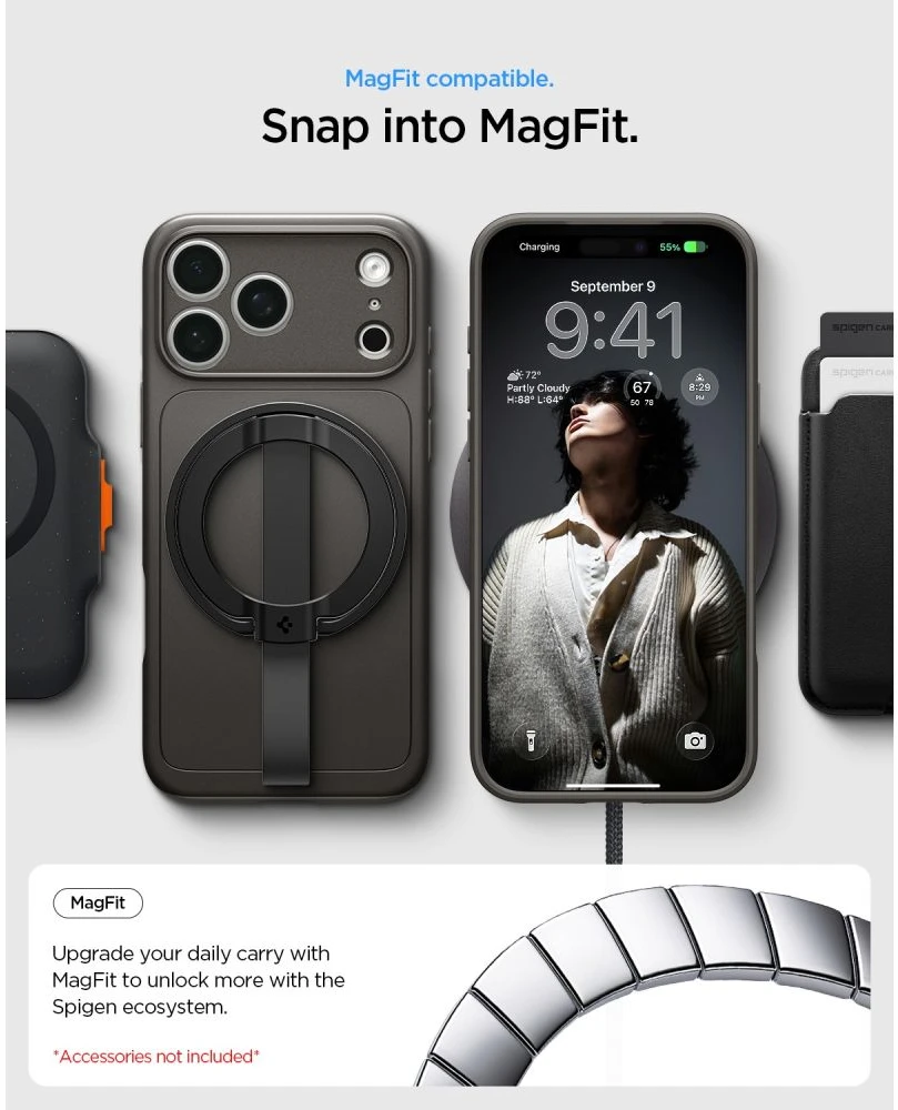 Dėklas Spigen Thin Fit MagSafe iPhone 17 Pro Max / 18 Pro Max GUNMETAL