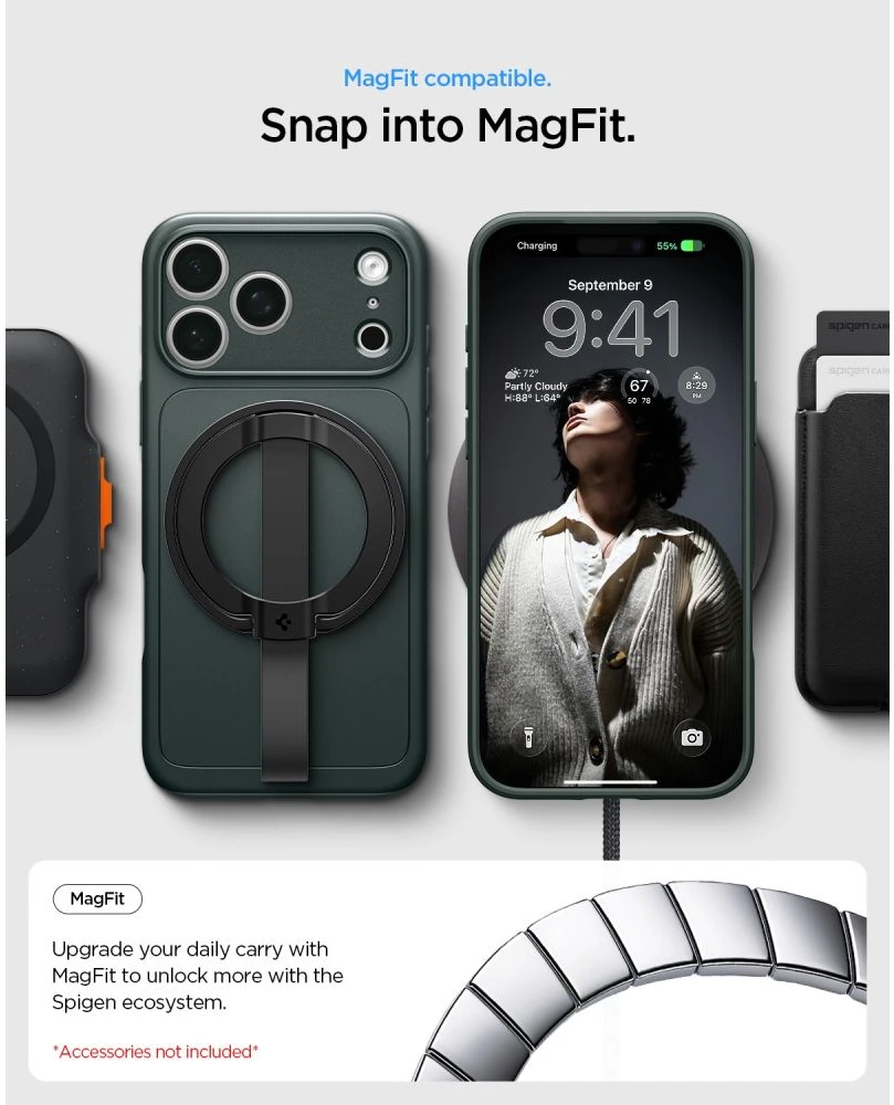 Dėklas Spigen Thin Fit MagSafe iPhone 17 Pro Max / 18 Pro Max ABYSS Žalias