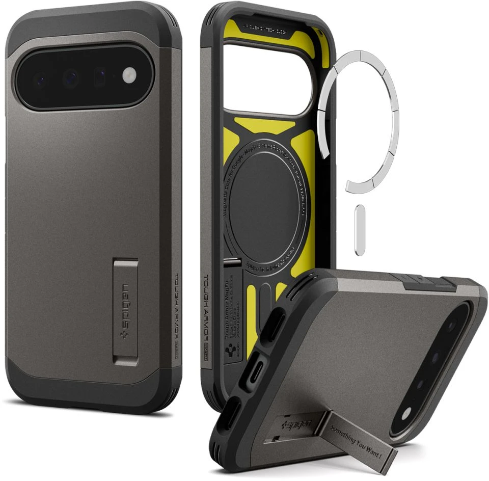 Dėklas SPIGEN TOUGH ARMOR MAG MAGSAFE GOOGLE PIXEL 11 GUNMETAL