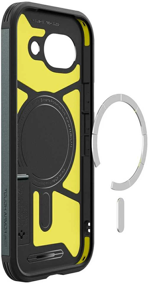 Dėklas Spigen „Tough Armor MagSafe“, „Abyss“ žalias – „Google Pixel 10a“