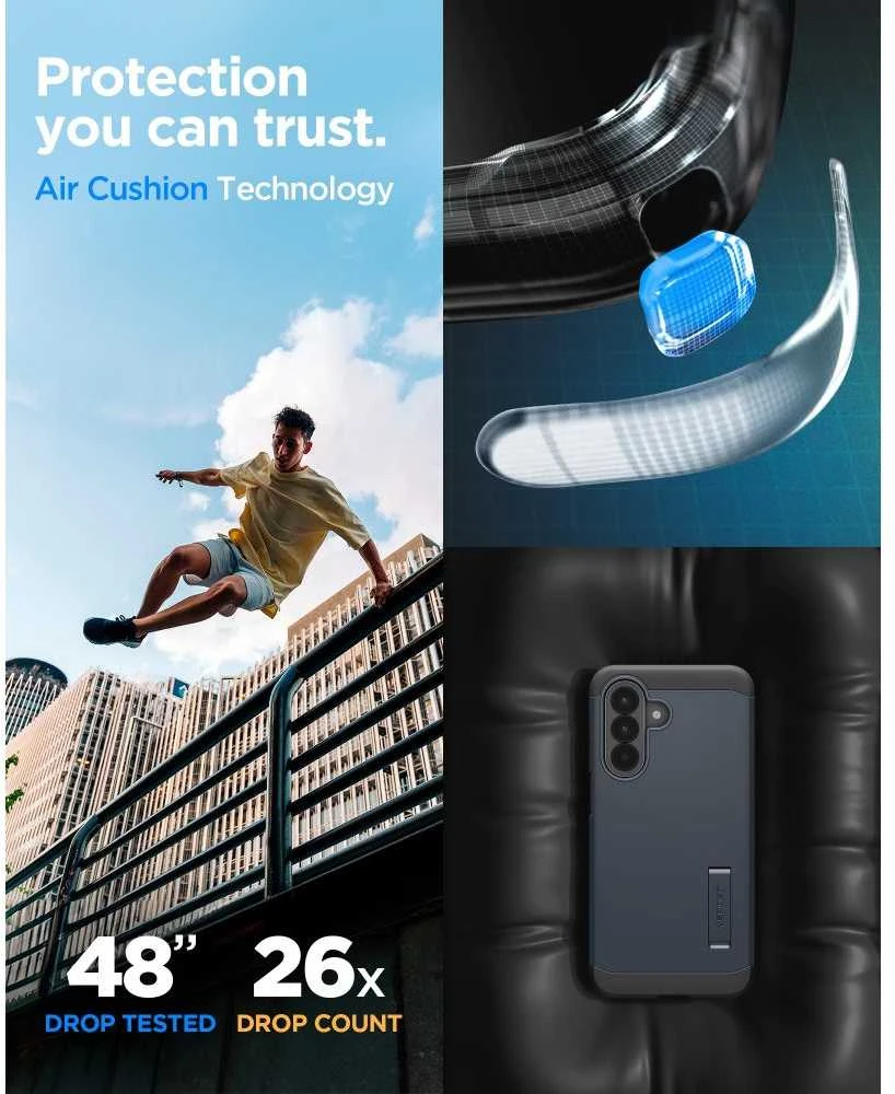 „Spigen Tough Armor Galaxy A57 5G“ metalinis skalūno spalvos dėklas