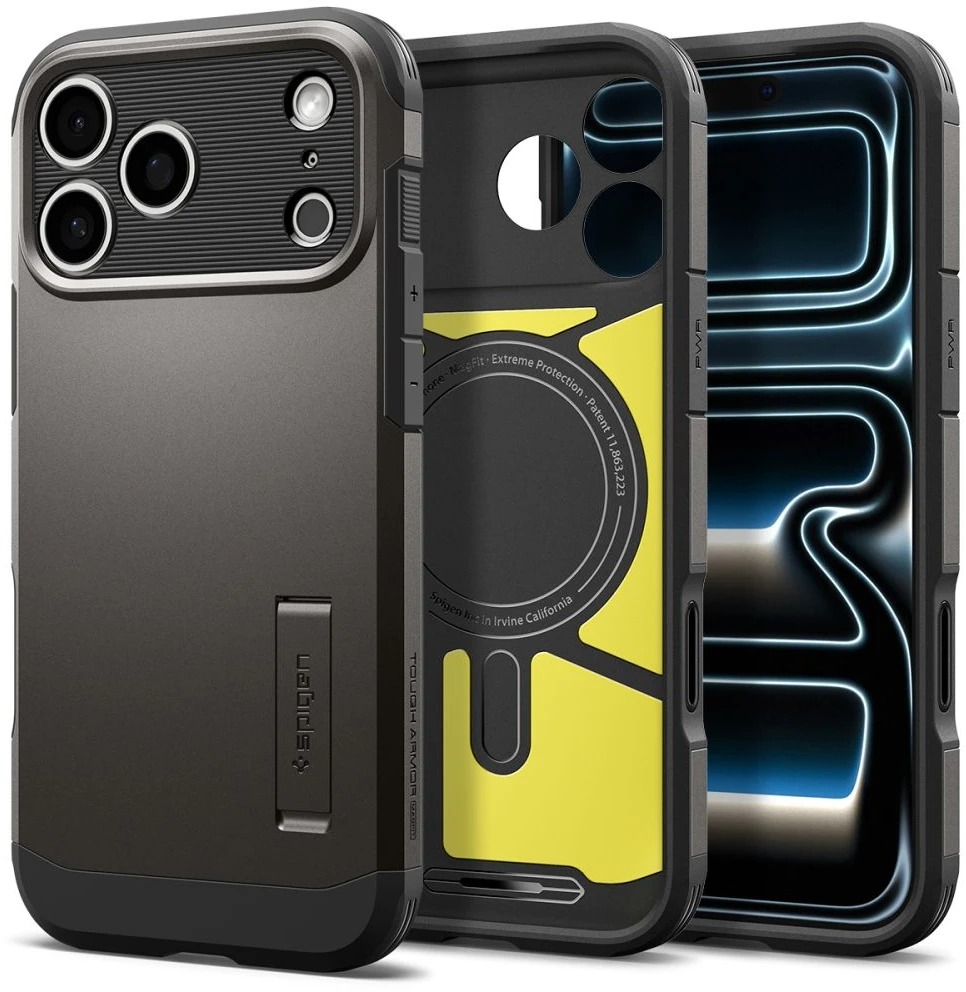 Dėklas SPIGEN case TOUGH ARMOR T compatible with MagSafe for IPHONE 18 Pro Max / 17 Pro Max gunmetal