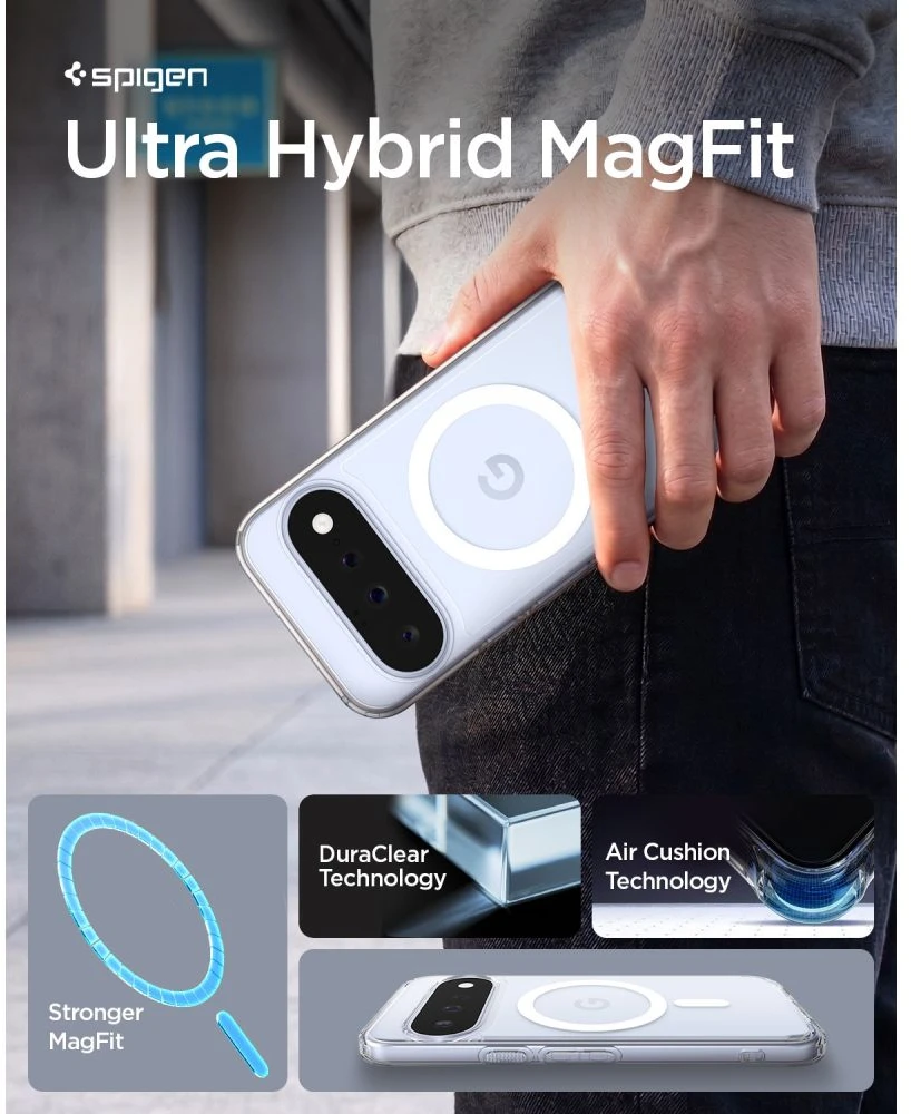 Dėklas SPIGEN ULTRA HYBRID MAG MAGSAFE GOOGLE PIXEL 11 SKAIDRUS/Baltas