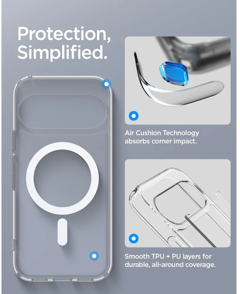 Dėklas SPIGEN ULTRA HYBRID MAG MAGSAFE GOOGLE PIXEL 11 SKAIDRUS/Baltas