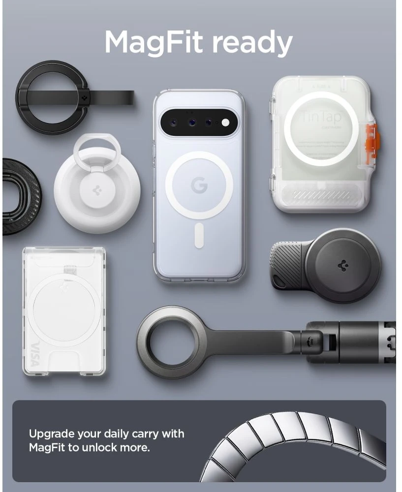 Dėklas SPIGEN ULTRA HYBRID MAG MAGSAFE GOOGLE PIXEL 11 SKAIDRUS/Baltas