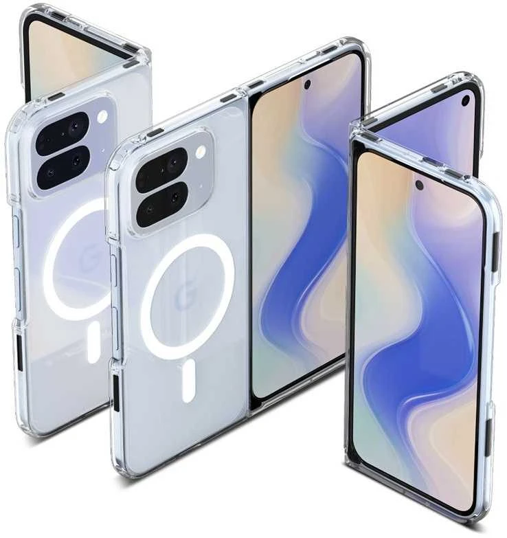 Dėklas Spigen „Ultra Hybrid MagSafe“, skaidriai baltas – „Google Pixel 10 Pro Fold“