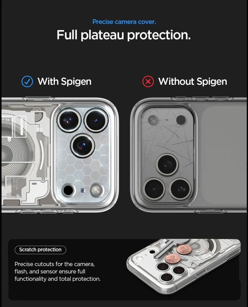 Dėklas Spigen Ultra Hybrid MagSafe iPhone 17 Pro Max / 18 Pro Max ZERO ONE NATURAL TITANIUM
