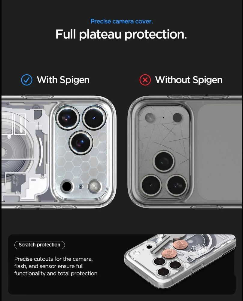Dėklas Spigen Ultra Hybrid MagSafe iPhone 17 Pro Max / 18 Pro Max ZERO ONE Baltas