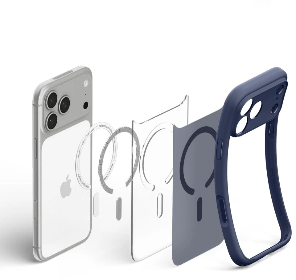 Dėklas Spigen Ultra Hybrid MagSafe iPhone 17 Pro Max / 18 Pro Max MATINIS TAMSIAI MĖLYNAS
