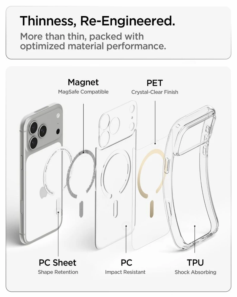 Dėklas Spigen Ultra Hybrid MagSafe iPhone 17 Pro Max / 18 Pro Max SKAIDRUS/AUKSINIS
