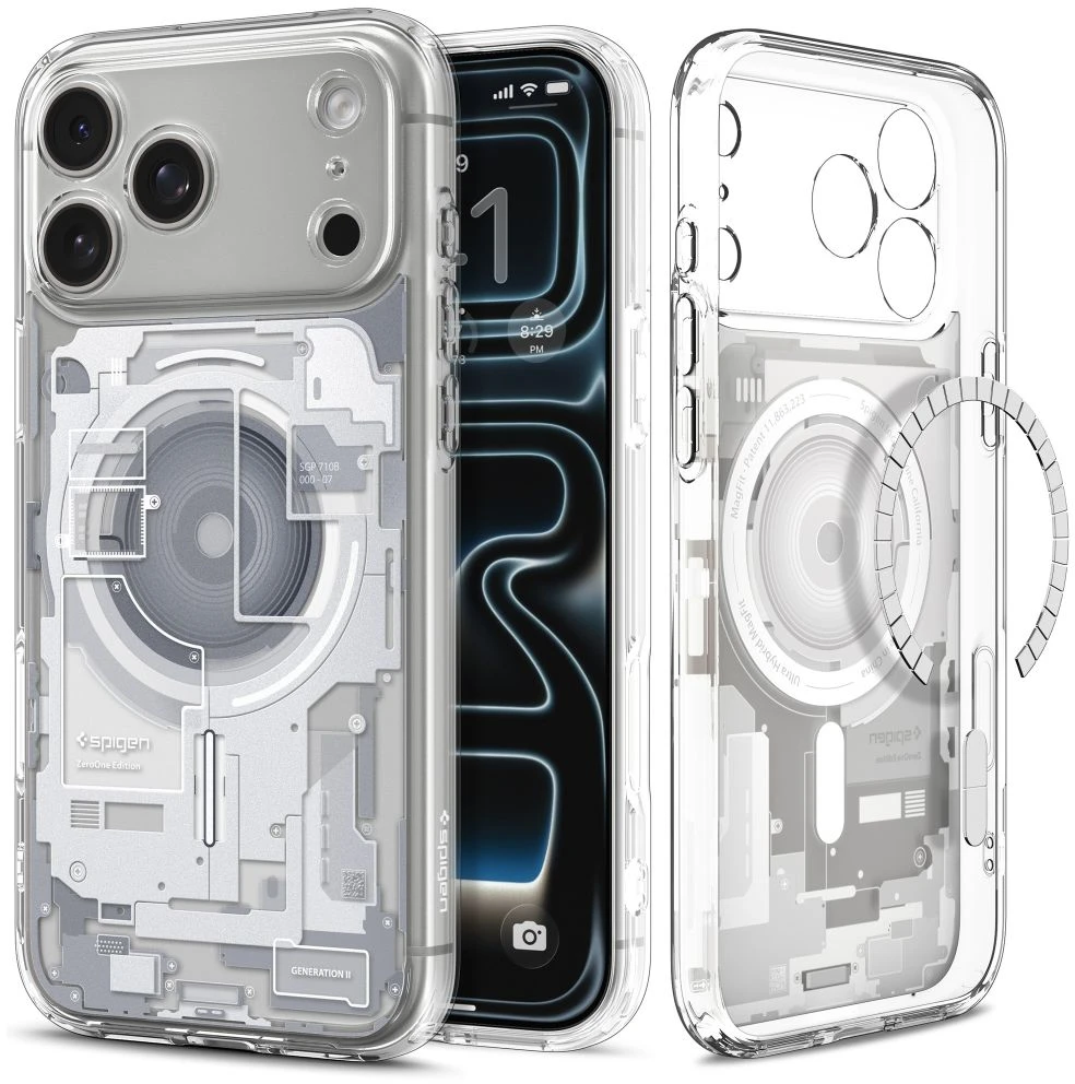 Dėklas Spigen Ultra Hybrid MagSafe iPhone 17 Pro Max / 18 Pro Max ZERO ONE Baltas
