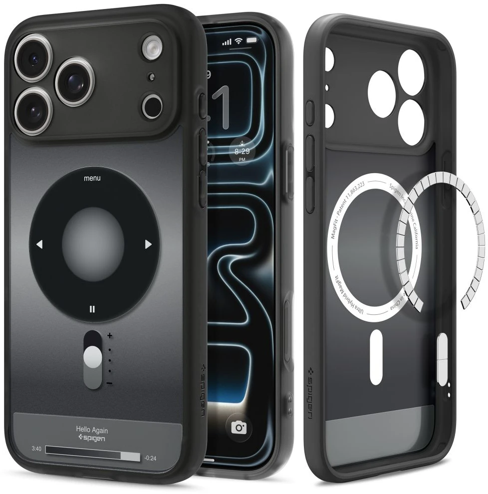 Dėklas SPIGEN case ULTRA HYBRID compatible with MagSafe for IPHONE 17 Pro/18 Pro classic juodas