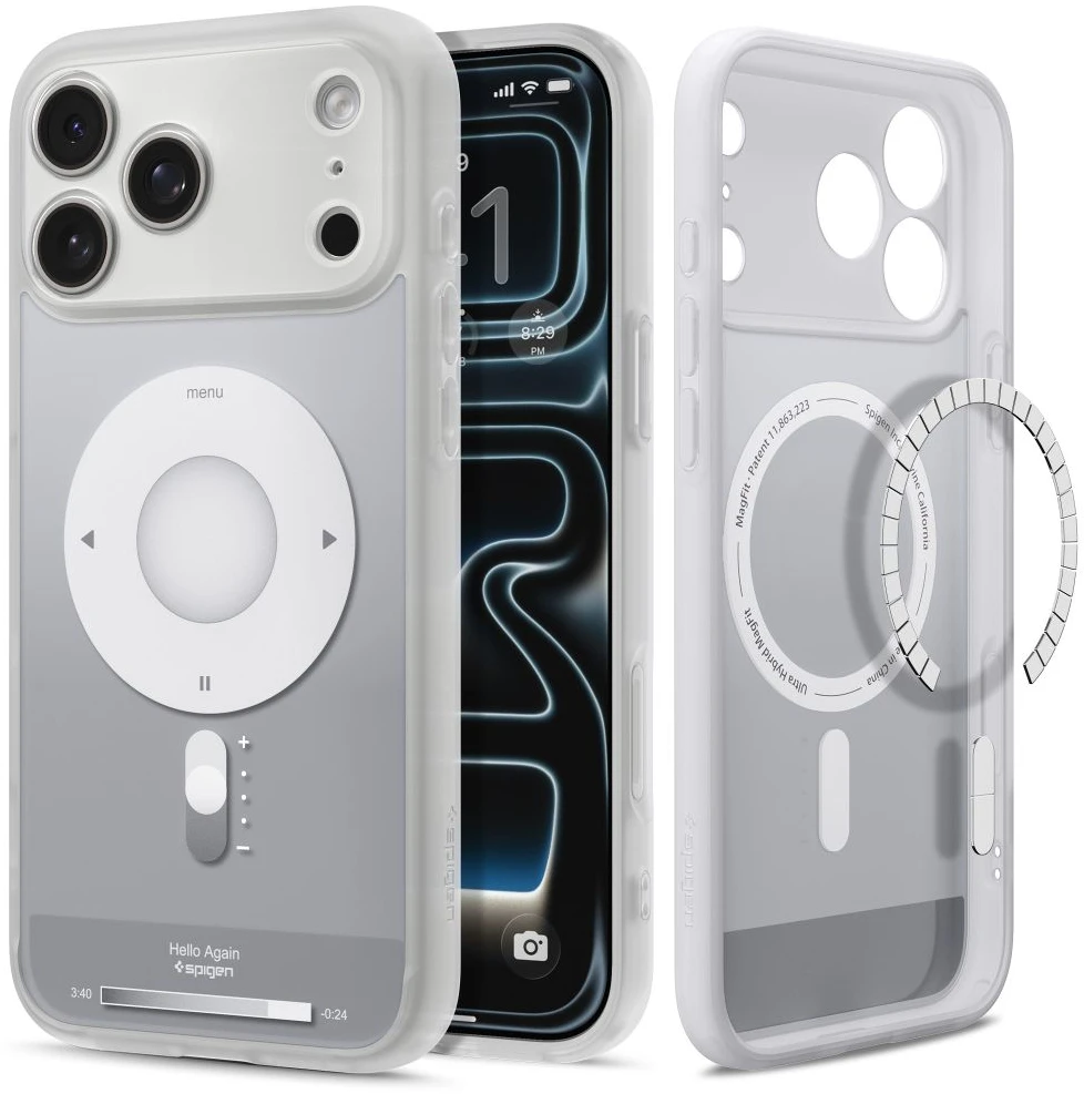 Dėklas Spigen Ultra Hybrid MagSafe iPhone 17 Pro Max / 18 Pro Max KLASIKINIS SIDABRINIS