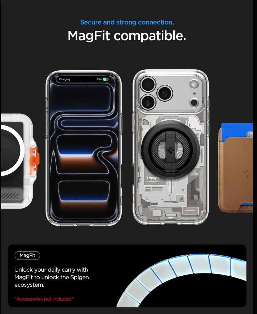 Dėklas Spigen Ultra Hybrid MagSafe iPhone 17 Pro Max / 18 Pro Max ZERO ONE NATURAL TITANIUM